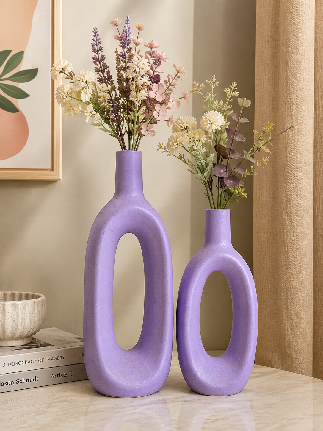 Lavender Arch Ceramic Vase (Set of 2)