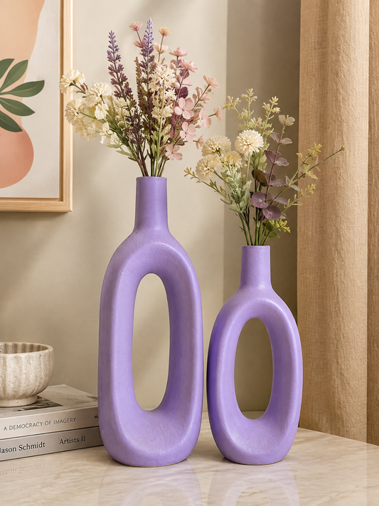Lavender Arch Ceramic Vase (Set of 2)
