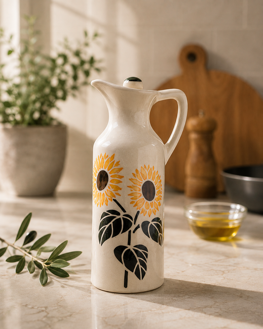 White Floral Ceramic Oil Dispenser