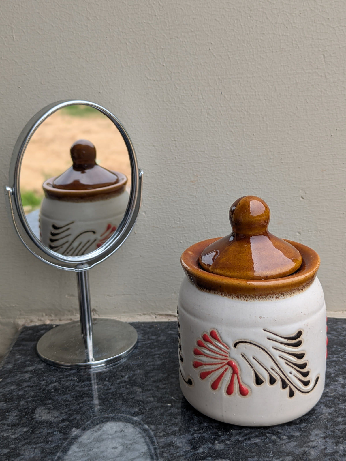 Small Ceramic Storage Jars ( Set of 3 )