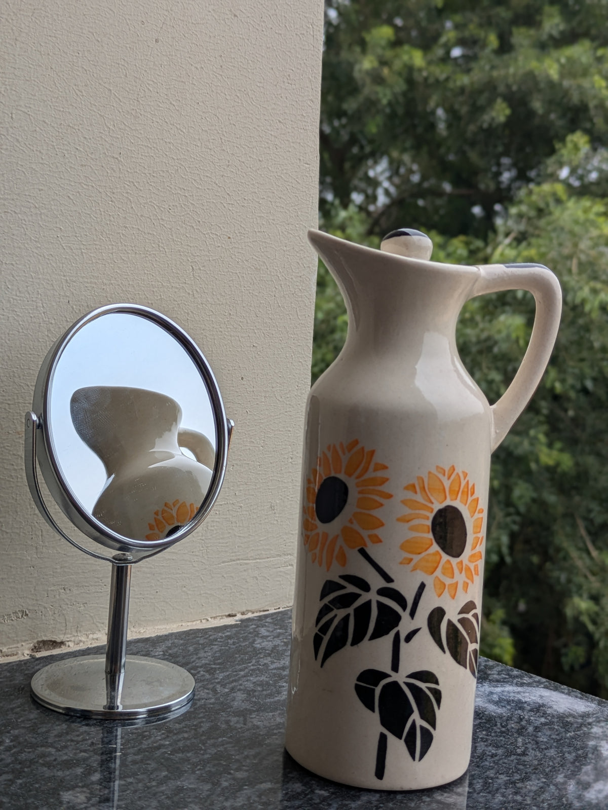 White Floral Ceramic Oil Dispenser